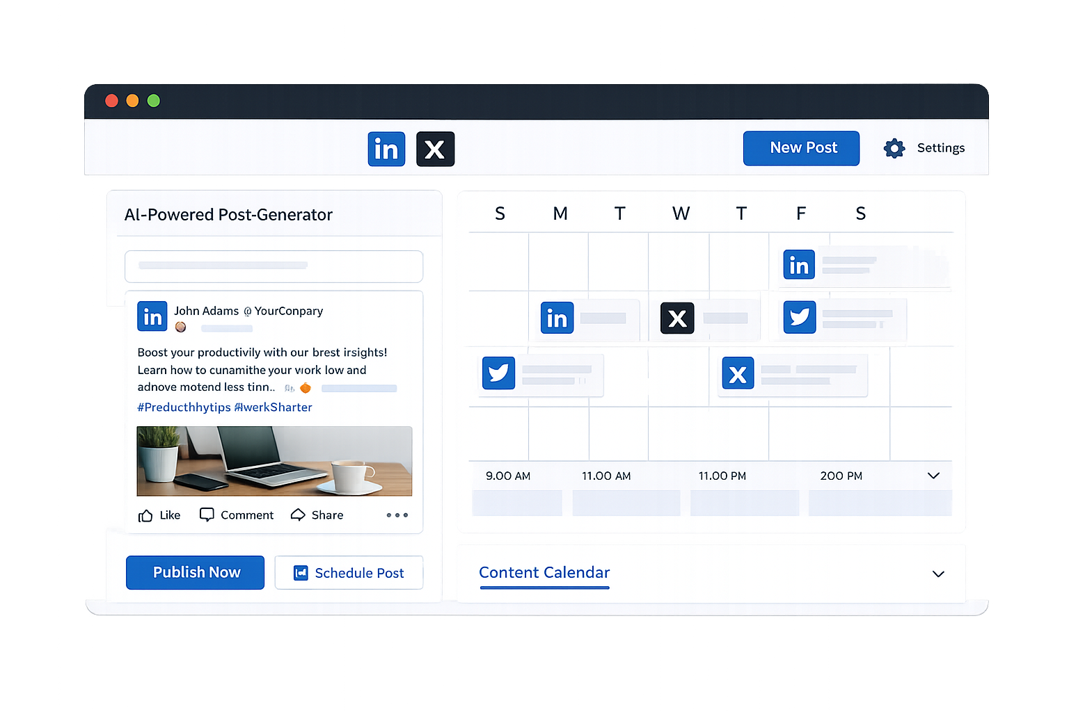AI Social Content Generator, Publisher & Scheduler
