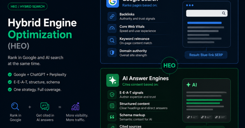 Hybrid Engine Optimization (HEO): How to Rank in Google and AI Search
